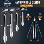 Grill Tongs - BBQ Tongs Heat Resistant 600 Degrees, Heavy Duty Metal, Perfect for Cooking, Grilling, Set of 4, 7",9",12" & 14 inch Black