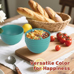 Small Wheat Straw Bowls Sets of 6,Dishwasher Safe and Microwave Safe Snack Bowls 10oz,Alternative Handy Plastic Bowls Reusable for Snack and Ice Cream.Green Series