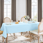 Softalker Rectangle Tablecloth, Waterproof & Stain Resistant Square Table Cloths Wrinkle Free Fabric Washable 210GSM Polyester Table Cover for Spring/Party/Outdoor - 54 x 54 inch,Baby Blue