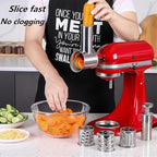 Stainless Steel Slicer Shredder Attachment for KitchenAid Mixer, Cheese Grater Attachment, Food Slicer for KitchenAid Mixer, Accessories for Kitchenaid