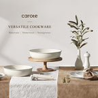 CAROTE 17pcs Pots and Pans Set, Nonstick Cookware Set Detachable Handle, Induction Kitchen Cookware Sets Non Stick with Removable Handle, RV Cookware Set, Oven Safe