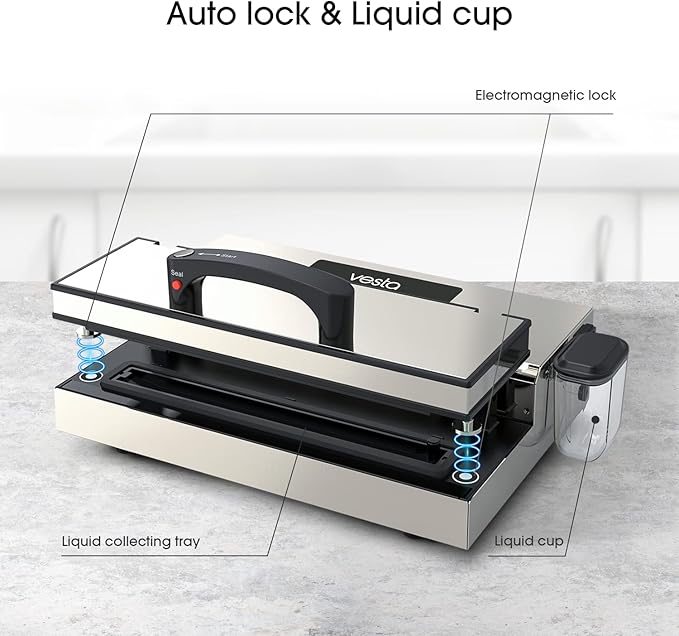 Vesta Precision Vac'n Seal Pro I Vacuum Sealer - Smart Seal Design, Full Speed Operation, Effortless Heavy Workload, Patented Cutter Box Bags, Designed and Serviced in USA