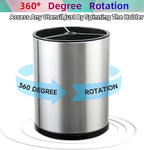 Utensil Holder,Extra Large Utensil Holder for Kitchen Counter, Silverware Organizer, Stainless Steel Storage Cooking Caddy Flatware Spoon Spatula Tool Cutlery Container(2 Set)