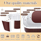 Tioncy 50 Pcs Mini Brown Loaf Pans with Lids Spoons Sticker Chocolate Pattern 6.8oz Disposable Rectangle Aluminum Foil Baking Pans Muffin Cupcake Cups for Picnics Wedding Birthday Baby Shower