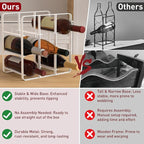 Buruis 9-Bottle Metal Wine Rack, Freestanding Holder Organizer for Red and White Wine, Kitchen Countertop, Pantry, No Assembly Required, White