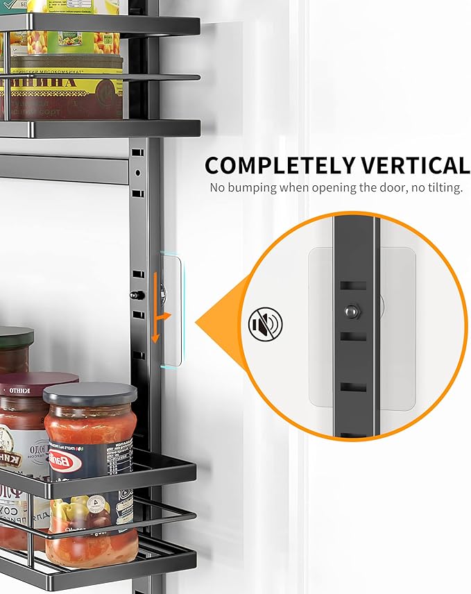 Moforoco 12.2"(W) Narrow 9-Tier Over The Door Pantry Organizer, Pantry Organization and Storage, Black Hanging Basket Wall Spice Rack Seasoning Shelves, Home & Kitchen