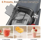 Slushie Machine, Slushy for Home No Ice Need, Professional Frozen Drink Maker & Margarita Machine, 6 Presets for Milkshakes, Frappés, Slush, Ice Cream, Large Capacity. Black