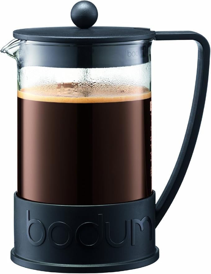 Bodum 51oz Brazil French Press Coffee Maker, High-Heat Borosilicate Glass, Black - Made in Portugal