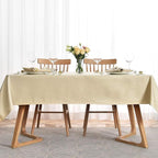 maxmill Square Table Cloth Swirl Pattern Spillproof Wrinkle Resistant Heavy Weight Soft Tablecloth for Kitchen Dinning Tabletop Outdoor Picnic Square 52 x 52 Inch Beige