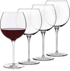 Libbey Signature Balloon Wine Glasses, 24 Oz Elegant Large Red Wine Glasses Set of 4, Long Stem Glass Wine Glasses for Weddings, Birthdays, and More