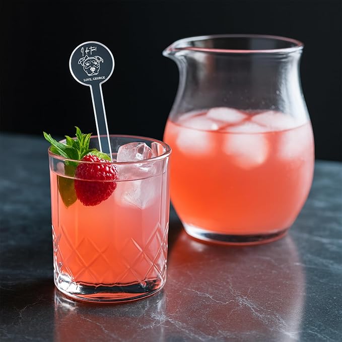 Personalized Dog Drink Stirrers, Custom Wedding Pet Illustration Acrylic Sticks for Wedding Cocktails, Unique Party Favors & Reception Decor Style 3