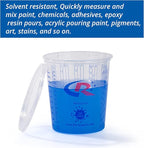 Paint Mixing Cup 20 Ounce, Accurate Measurements in Ratios and OZ. and ML, 12PCS Plastic Graduated Measuring Cups for Paint, Resin, Epoxy, Acrylic, Pigments, Art