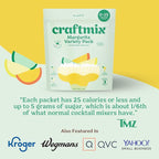 Craftmix Margarita Variety Pack, Makes 24 Drinks, Skinny Cocktail Mixers, Instant Mix Mocktail Kit, Real Fruit, Vegan Low Carb Non-GMO, Dairy Free, Gluten Free, Easy to Mix