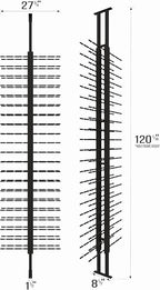 Ultra Wine Racks Floor-to-Ceiling Mount Display (2 Side, Triple Deep, Black, Holds 126 Wine Bottles) - Modern Metal Wine Storage for Wine Cellars, Home Bars, Kitchens, & Dining Rooms