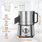 Anatole Electric Vegetable Dicer Stainless Steel Food Processor 16-Cup 300W Commercial Veggie Chopper Heavy Duty Fruits Cutter with 1/4" 3/8" 1/2" Blades Auto Discharge for Carrot Potato Onion