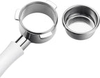 Normcore 54mm Bottomless Portafilter Fits Breville Sage Barista Express Machines, Barista-Grade Naked Espresso Tool, Included 18g Filter Basket, Anodized Aluminum Handle, White