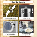 Swing Grain Mill 2500g, Electric Grain Mill, Stainless Steel Mill Grinder 4500W, High-speed Spice Herb Grinder, Commercial Superfine Machine, Dry Cereals Pulverizer 110V