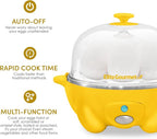 Elite Gourmet Easy Electric 7 Egg Capacity Soft, Medium, Hard-Boiled Cooker Poacher, Scrambled, Omelet Maker with Auto Shut-Off and Buzzer, BPA Free
