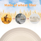 Wheat Straw Dishes Set for 8, Dinnerware Sets 32 piece, Unbreakable Plates, Bowls, Cups Sets for Kitchen Parties Camping RV - Beige