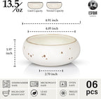 Small Hand Craft Dessert Bowls - 12oz, Set of 6 - Microwave, Oven, Dishwasher Safe, Ice Cream, Soup, Snacks, Rice, Cereal, Chili, Side Dishes Dips, Ideal Gift - Classic Assorted Colors