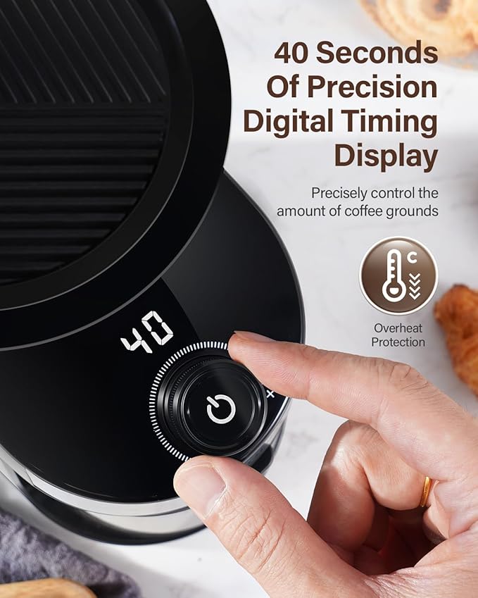 SHARDOR Burr Coffee Grinder, Electric Grinder with 32 Precision Grind Settings, 40-Second Adjustable Timer, and Chamber Cleaning Function for Home Brewing