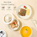 Pots and Pans Non Stick,16Pcs Ceramic Nonstick Cookware Sets, Induction Kitchen Set with Removable Handle, Cooking Frying Pans & Saucepans(PFOS, PFOA Free), Oven/Dishwasher/Fridge Safe, Space Saving