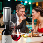 Wine Aerator Electric Wine Decanter Automatic Wine Aerator, Wine Dispenser withUSB TYPE-C Rechargeable for Wine enthusiasts & own use (Stainless steel)