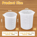 Palksky Silicone Measuring Cups for Melting Chocolate, 6PCS Chocolate Melting Cup with 250 & 350ml Capacity, Reusable Baking Supplies for DIY Chocolate Molds