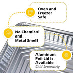 IDL Packaging Full Size Aluminum Steam Table Pans - Medium, 21" x 13" x 2.25" (pack of 5) - Disposable Foil Pan for Grilling, Roasting, BBQ, Cooking, Baking, Freezing