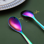 Rainbow Demitasse Espresso Spoons, 5.5'' Mini Coffee Spoons, Set of 6, Stainless Steel, Dishwasher Safe