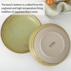 HAPPY KIT 9'' Pasta Bowls, 42oz Pasta Bowls Set of 4, Large Salad Bowl, Ceramic Serving Bowls,Double Reactive Glaze, Ideal for Housewarming, Festivals, Microwave Safe (Moss Green)