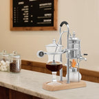 Belgian Balance Siphon Coffee Maker, Vintage Syphon Coffee Machines Vacuum Brewing System, Gold Royal Family Coffee Makers with handle for Home, Café shop (400ml/13.53oz) (Silver)