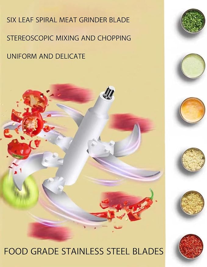 5L Electric Meat Grinder, Stainless Steel Dough Machine, 500w Strong Food Processing Machine, 5-Speed Mode, Used For Dough Stirring, Onion, Meat, Nuts, Fruits, Garlic, Vegetables