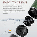 Portable Electric Espresso Machine, Travel Coffee Maker for Camping, Car Coffee Maker Self-Heating with USB-C, With Ground Coffee & NS Capsule for RV, Hiking, Office(Green)