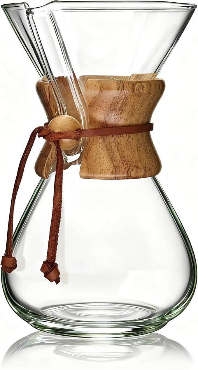 AGOGO Pour Over Coffee Maker Set Glass Coffee Maker with 50pcs Filter Paper -for Home, Office, Camping, Cafes - Easy Clean Coffee Dripper Set (Rag&Brush Included) (8 Cup/28 oz)