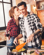 Cooking Spoon for Nonstick Cookwares, Great for Cooking and Serving Sturdy BPA-Free Matte Silicone, Wood Handle Spoon for Mixing, Scoop, and Scrape (ORANGE)