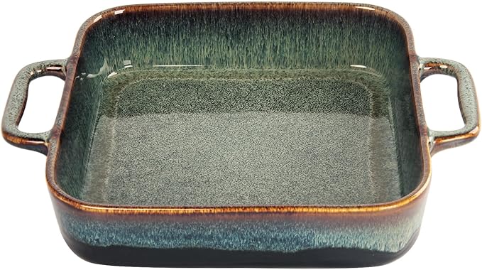 9" x 9" Porcelain Square Casserole Dishes - Baking Dish for Oven, 1.8 QT Ceramic Lasagna Pans, Oven Safe Bakeware for Kitchen Cooking, Cake, Banquet and Dinner