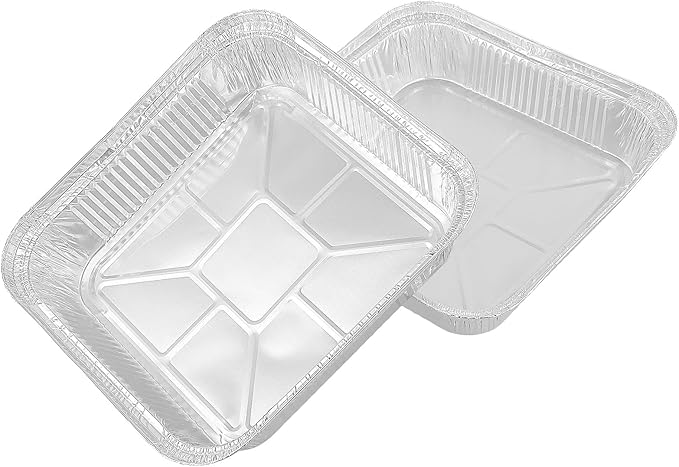 60 Pack 8 Inch Aluminum Foil Pans, Square Aluminum Baking Pans, Disposable Food Container for Food Storage Cooking Baking Roasting Takeaway