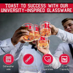 Greenline Goods – University of Nebraska Cornhuskers College Whiskey Glasses (Set of 2), 10 oz – Full-Color Logo + Campus Map