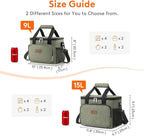 Lifewit Medium Lunch Bag Insulated Lunch Box Soft Cooler Cooling Tote for Adult Men Women, Dark Green 12-Can (9L)