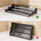 Premium Spice Rack Organizer for Countertops - tiered spice rack organizer for cabinet,spice jars, oil bottles and utensils 1 Pack Grey (modern rust-resistant design)