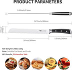 MAD SHARK Bread Knife 10 Inch Pro Serrated Bread Cutter, German High Carbon Stainless Steel Ultra Sharp Cake Knife with Ergonomic Handle, Ideal for Bread, Cakes, Bagels, and More