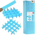 40Pcs Drawer Dividers, Adjustable Drawer Organizer for Socks, Underwear, Makeup, Can Help Tidy Kitchen, Bedroom, Dresser Blue
