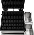 2200W Commercial Waffle Maker, Electric Square Waffle Maker Non-Stick Stainless Steel Belgian Waffle Iron w/Time & Temper Adjustable|Oil Spill Chute, Large Waffle Machine for Restaurant Party Food