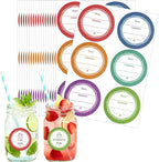108 PCS Multicolored Mason Jar Label Stickers, Removable Waterproof & Oil Resistant, All-Purpose Adhesive Stickers for Glass Canning Jars, Spice Jars, Jam/Jelly Containers, Kitchen & Home Organization