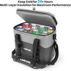 Soft Cooler Bag 24 Can Ultra-Tough Small Cooler, Insulated Soft Sided Cooler Bag, Portable Small Ice Chest with Shoulder Strap, Waterproof Cooler Bag for Camping, Beach, Picnic, Car, Fishing