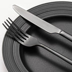 KINGSTONE Black Silverware Set, 60-Piece Forged Flatware Set Cutlery Set Premium Stainless Steel, Service for 12, for Kitchen, Home, Wedding, Party, Mirror Polished and Dishwasher Safe