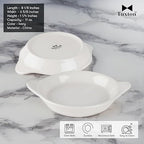 Tuxton China BEN-1102 Shirred Egg, 11 oz., 8-1/8" x 6-5/8" x 1-1/4" H, Round, Microwave and Dishwasher Safe, Oven Proof, Fully Vitrified, Ceramic, DuraTux, Pack of 12