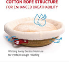 Cotton Rope Banneton Bread Proofing Basket Set, 2 x Round Bread Basket with Liners & Covers for Artisan Bread Baking, Sourdough Bread Baking Supplies