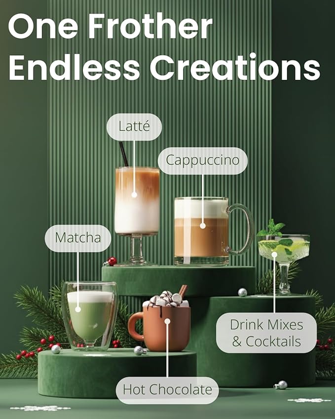 Elementi Pink Milk Frother Wand - Electric Handheld Matcha Whisk - Hand Frother for Coffee & Frappe Maker - Coffee Mixer - Electric Drink Stirrer - Hand Held Blender Stick & Mini Mixer (Hot Pink)